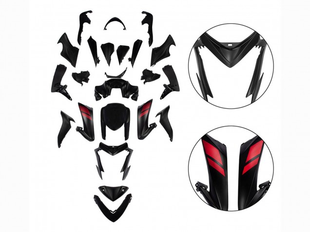 Suzuki GSX-S 1000 Motorrad Verkleidung 2015-2020 - Schwarz mit Rot