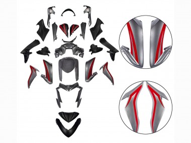Suzuki GSX-S 1000 Motorrad Verkleidung 2015-2020 - Rot Silber