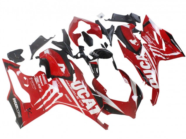 Ducati Panigale V2 Motorrad Verkleidung 2020-2024 - Rot Glanzendes Schwarz Monster Corse