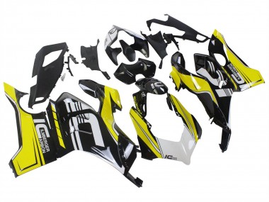 Ducati Panigale V4 V4S Motorrad Verkleidung 2020-2021 - Gelb Weiss Glanzendes Schwarz