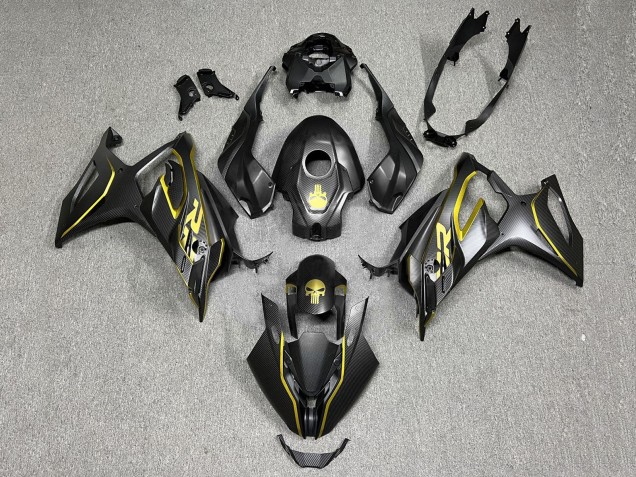 BMW S1000RR Motorrad Verkleidung 2023-2024 - Gold Schwarz Carbonfaser