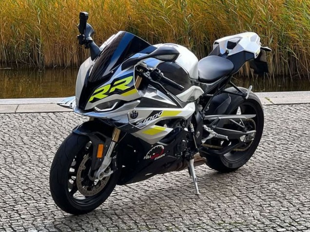 BMW S1000RR Motorrad Verkleidung 2023-2024 - Silber Gelb Carbonfaser