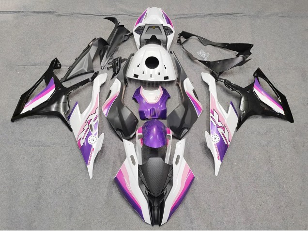 BMW S1000RR Motorrad Verkleidung 2019-2022 - Rosa Lila Weiss