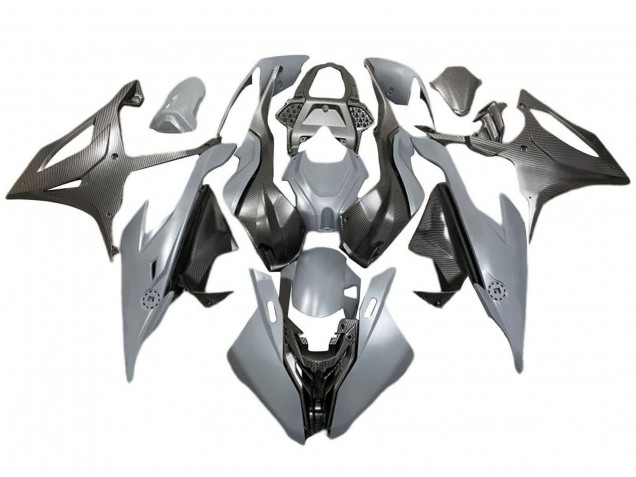 BMW S1000RR Motorrad Verkleidung 2019-2022 - Grau Schwarz Carbonfaser