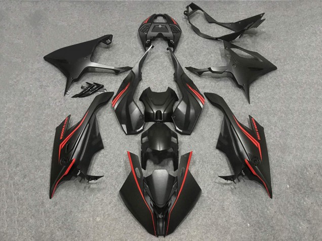 BMW S1000RR Motorrad Verkleidung 2019-2022 - Matt Schwarz Rot