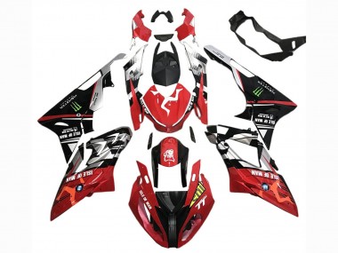 BMW S1000RR Motorrad Verkleidung 2017-2018 - Weiss Rot Matt Schwarz Grun Monster