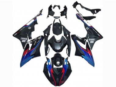 BMW S1000RR Motorrad Verkleidung 2017-2018 - Blau Rot Glanzendes Schwarz Castrol