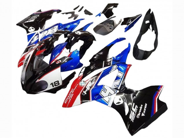BMW S1000RR Motorrad Verkleidungen Kit 2017-2018 - Weiss Blau Rot Glanzendes Schwarz
