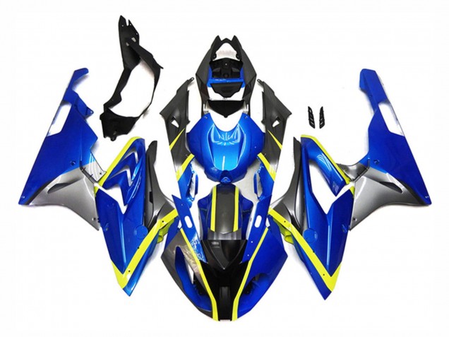 BMW S1000RR Motorrad Verkleidung 2015-2016 - Silber Gelb Blau