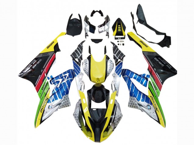 BMW S1000RR Motorrad Verkleidung 2015-2016 - Gelb Blau Grun Rot Schwarz VR 46