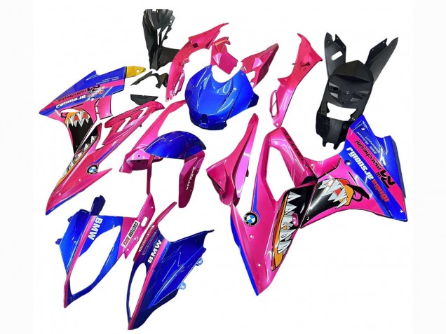 BMW S1000RR Motorrad Verkleidung 2015-2016 - Rosa Blau Hai