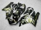 Kawasaki ZX6R Motorrad Verkleidung 2005-2006 - Glanzendes Schwarz Weiss Gold Lucky Strike