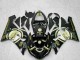 Kawasaki ZX6R Motorrad Verkleidung 2005-2006 - Glanzendes Schwarz Weiss Gold Lucky Strike