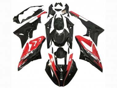 BMW S1000RR Motorrad Verkleidung 2015-2016 - Rot Glanzendes Schwarz