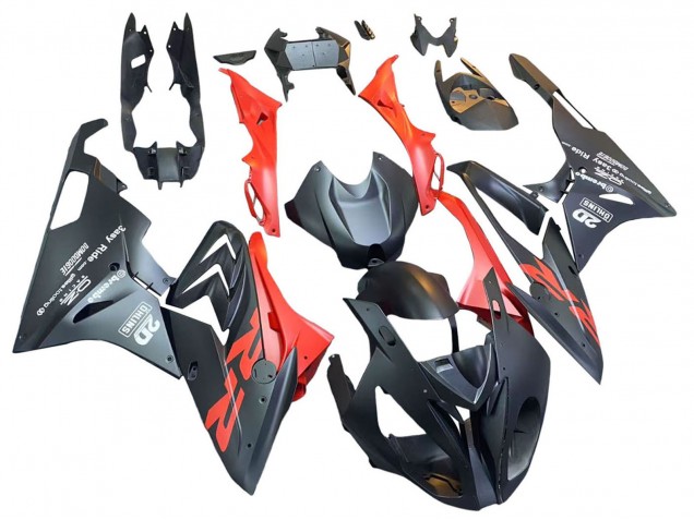 BMW S1000RR Motorrad Verkleidung 2015-2016 - Matt Schwarz Rot