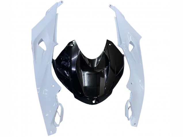 BMW S1000RR Motorrad Verkleidung 2015-2016 - Weiss Glanzendes Schwarz Fiamm