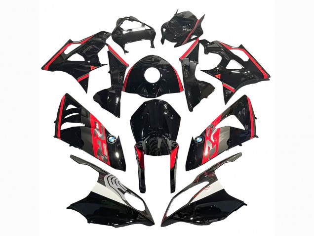 BMW S1000RR Motorrad Verkleidung 2009-2014 - Rot Glanzendes Schwarz