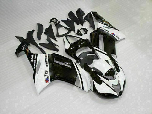 Kawasaki ZX6R Motorrad Verkleidung 2007-2008 - Schwarz Weiss