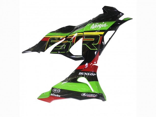 Kawasaki ZX6R Motorrad Verkleidung 2023-2025 - Grun Schwarz Rot Gelb Dunlop