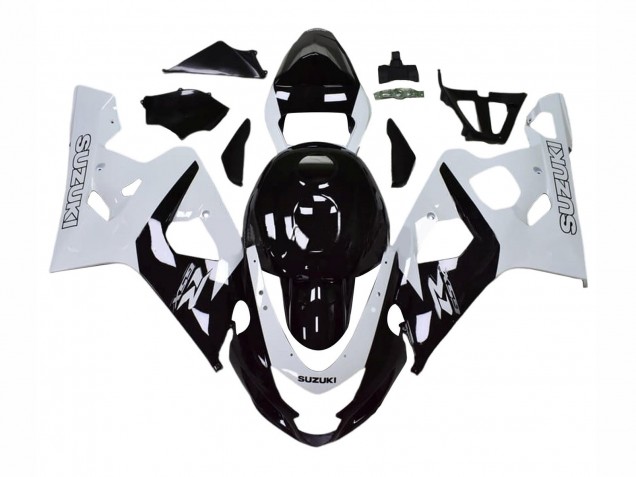 Suzuki GSXR 600 / GSXR 750 Motorrad Verkleidung 2004-2005 - Weiss Schwarz