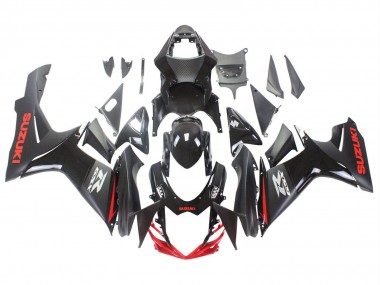 Suzuki GSXR 600 / GSXR 750 Motorrad Verkleidung 2011-2024 - Schwarz Grau Rot Linie