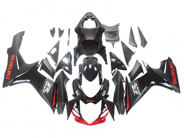 Suzuki GSXR 600 / GSXR 750 Motorrad Verkleidung 2011-2024 - Schwarz Grau Rot Linie