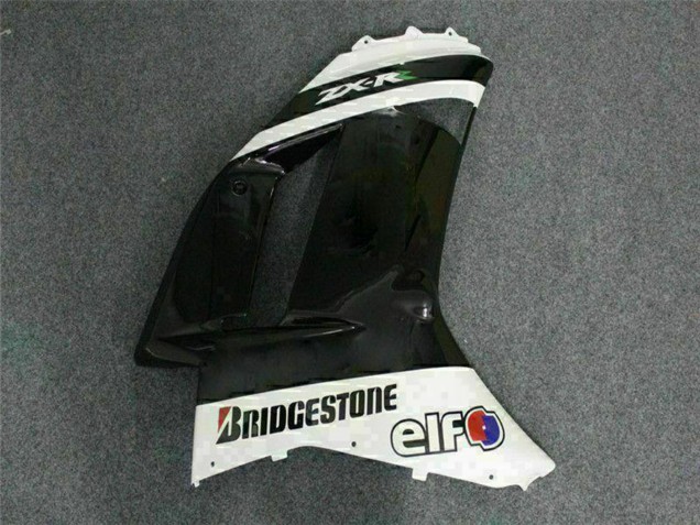 Kawasaki ZX6R Motorrad Verkleidung 2007-2008 - Schwarz Weiss Elf