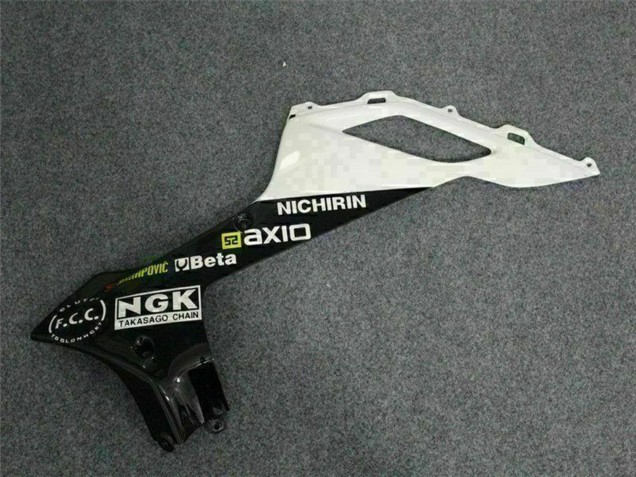 Kawasaki ZX6R Motorrad Verkleidung 2007-2008 - Schwarz Weiss Elf