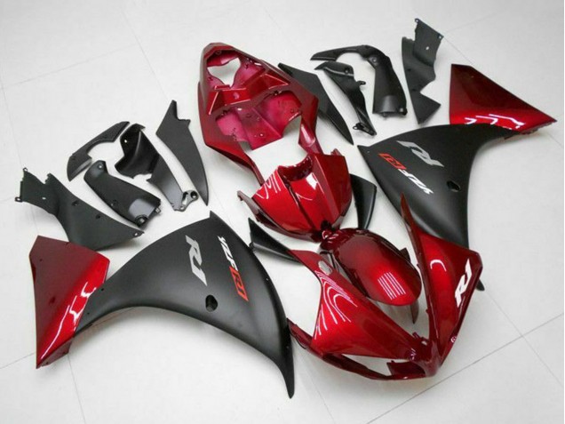 Yamaha YZF 1000 R1 Motorrad Verkleidung 2009-2011 - Rot Matt Schwarz