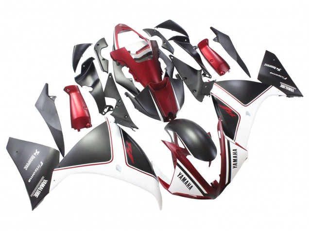 Yamaha YZF 1000 R1 Motorrad Verkleidung 2009-2011 - Rot Weiss Matt Schwarz