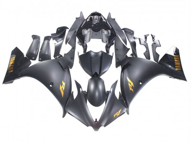 Yamaha YZF 1000 R1 Motorrad Verkleidung 2012-2014 - Matt Schwarz Gold Aufkleber