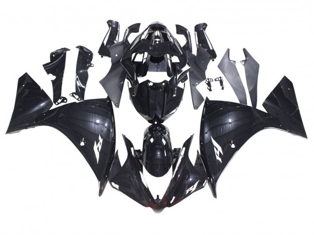 Yamaha YZF 1000 R1 Motorrad Verkleidung 2012-2014 - Glanzendes Schwarz