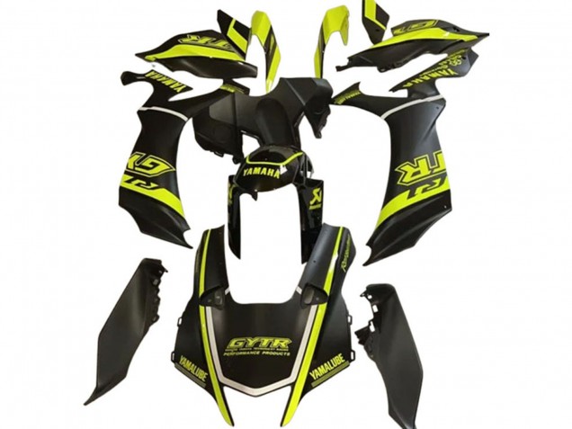 Yamaha YZF 1000 R1 Motorrad Verkleidung 2020-2025 - Glanzendes Schwarz Fluoreszierendes Gelb