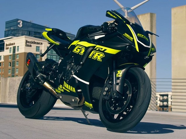 Yamaha YZF 1000 R1 Motorrad Verkleidung 2020-2025 - Glanzendes Schwarz Fluoreszierendes Gelb