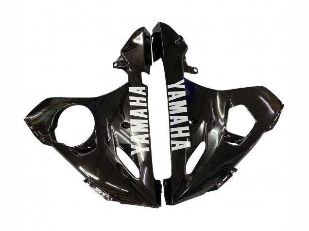 Yamaha YZF R6S Motorrad Verkleidung 2006-2009 - Glanzendes Schwarz Weiss Aufkleber