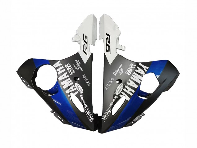 Yamaha YZF R6 Motorrad Verkleidung 2003-2004 - Blau Weiss Glanzendes Schwarz Yamalube