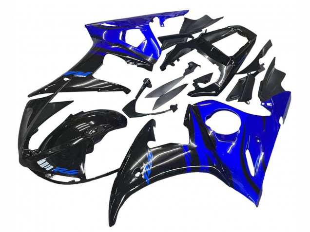 Yamaha YZF R6 Motorrad Verkleidung 2003-2004 - Blau Glanzendes Schwarz