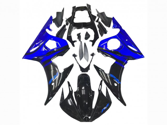 Yamaha YZF R6 Motorrad Verkleidung 2003-2004 - Blau Glanzendes Schwarz