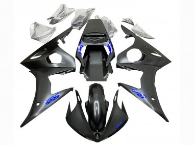 Yamaha YZF R6S Motorrad Verkleidung 2006-2009 - Matt Schwarz Blau