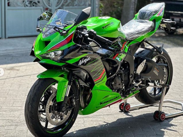 Kawasaki ZX6R Motorrad Verkleidung 2019-2022 - Grun Glanzendes Schwarz Rot