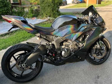 Kawasaki ZX6R Motorrad Verkleidung 2019-2022 - Schwarz Regenbogen