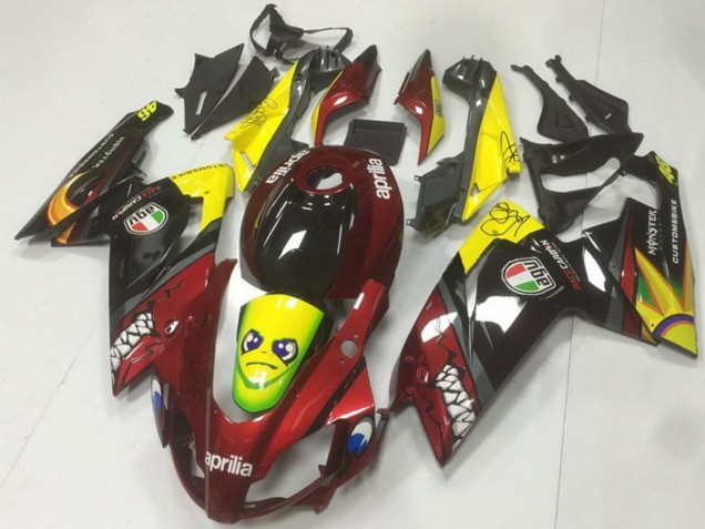 Aprilia RS125 Motorrad Verkleidung 2006-2011 - Rot Gelb Schwarz Hai