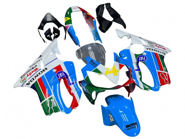 Honda CBR600 F4i Motorrad Verkleidung 2004-2007 - Weiss Blau Grun Rot