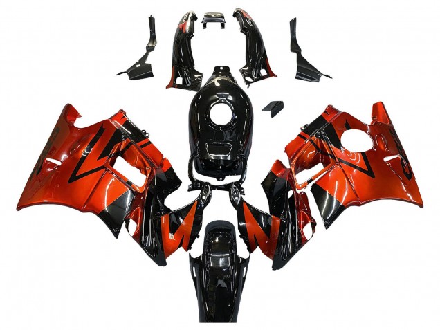 Honda CBR600 F2 Motorrad Verkleidung 1991-1994 - Orange Glanzendes Schwarz