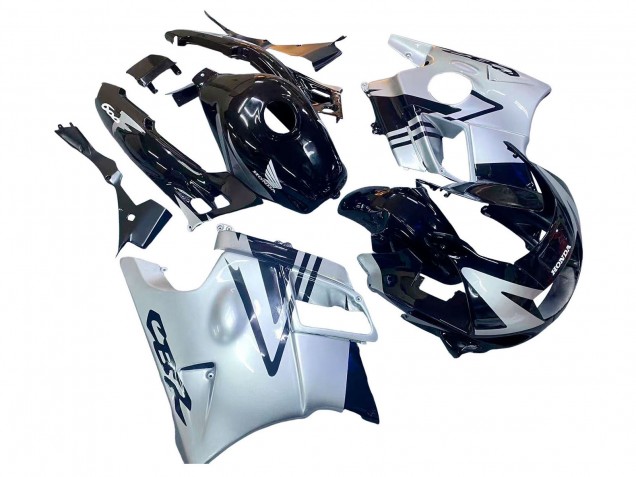 Honda CBR600 F2 Motorrad Verkleidung 1991-1994 - Silber Glanzendes Schwarz