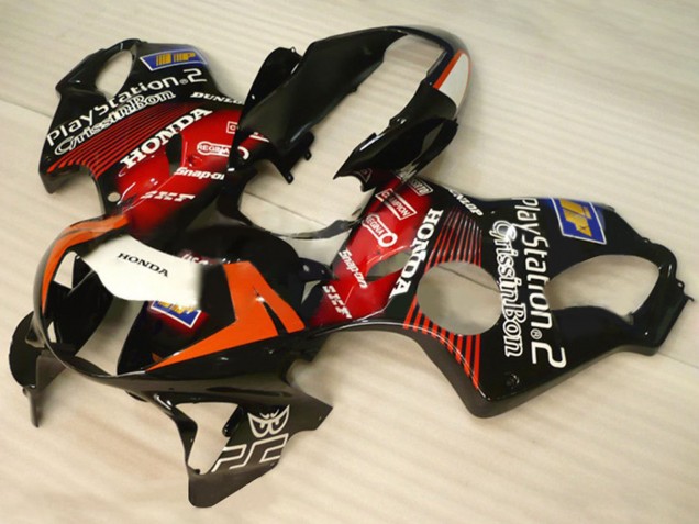 Honda CBR600 F4 Motorrad Verkleidung 1999-2000 - Glanzendes Schwarz Rot Weiss PlayStation 2