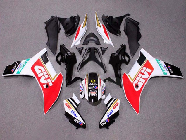 Honda CBR600F Motorrad Verkleidung 2011-2013 - Weiss Rot Gold Glanzendes Schwarz Givi