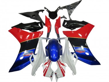 Honda CBR600F Motorrad Verkleidung 2011-2013 - Weiss Rot Blau Glanzendes Schwarz