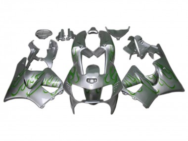 Honda CBR900RR 919 Motorrad Verkleidung 1998-1999 - Silber Grun Flamme