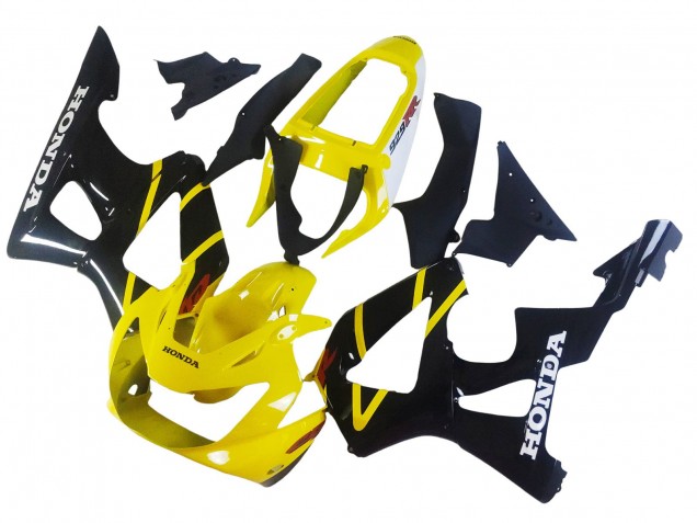 Honda CBR900RR 929 Motorrad Verkleidung 2000-2001 - Gelb Glanzendes Schwarz